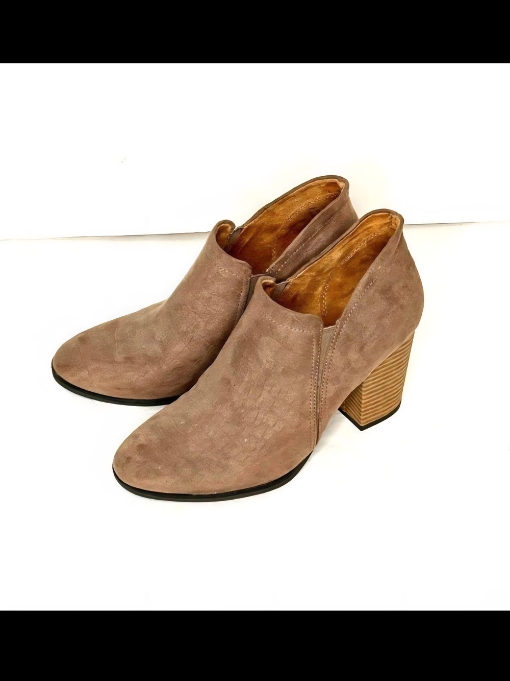 Dr Scholl’s All My Life Block Heel Booties Taupe Grey Womens Size 10